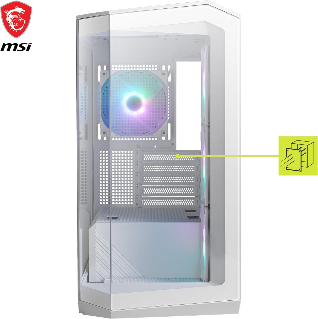 MSI MAG Pano M100R PZ White - Micro Tower PC Case - Core Components by MSI The Chelsea Gamer