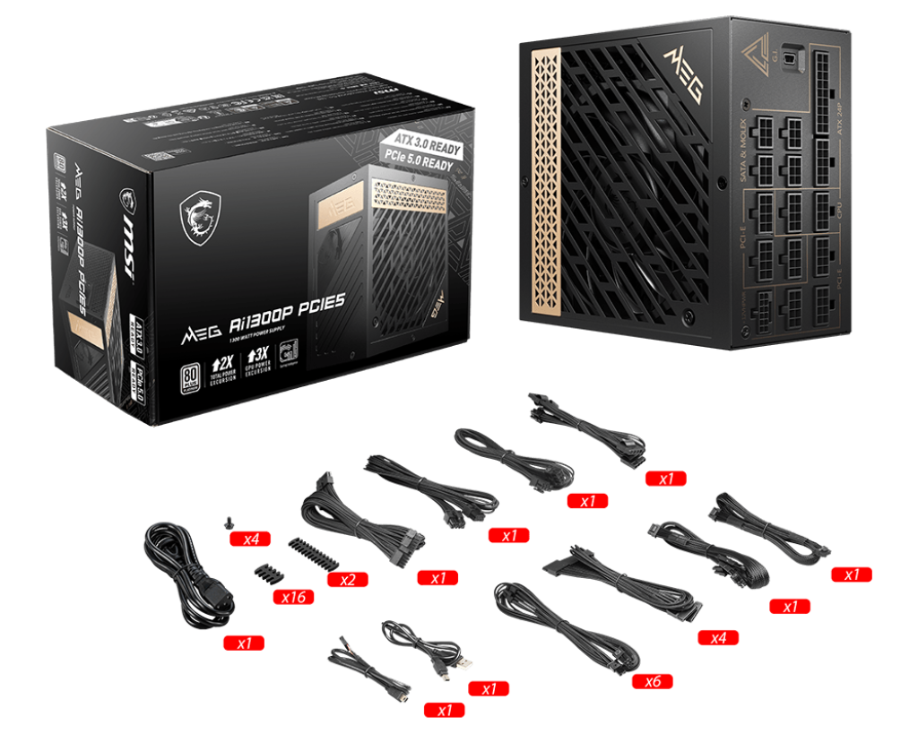 MSI MEG Ai300P PCIE5 - 1300W Power Supply - Core Components by MSI The Chelsea Gamer