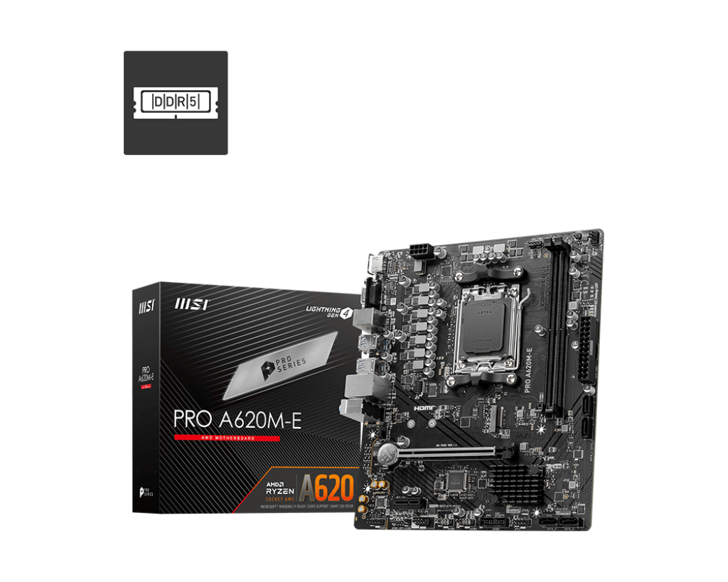 MSI Pro A620M-E Motherboard - Socket AM5 - Core Components by MSI The Chelsea Gamer