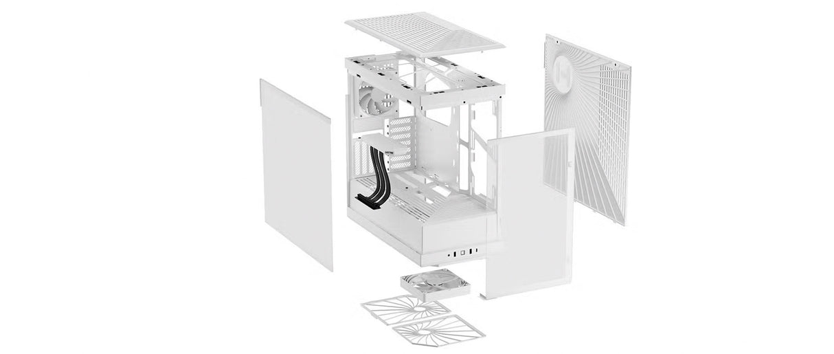 Hyte Y40 Mid Tower PC Case - Snow White - Core Components by Hyte The Chelsea Gamer