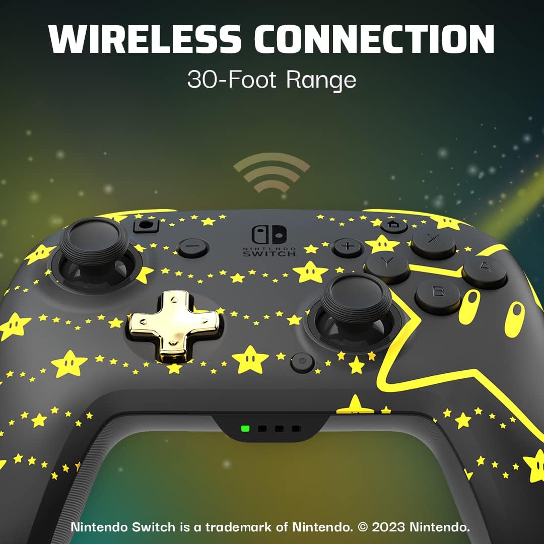 PDP REMATCH Glow Wired Controller - Mario Stars - Console Accessories by PDP The Chelsea Gamer