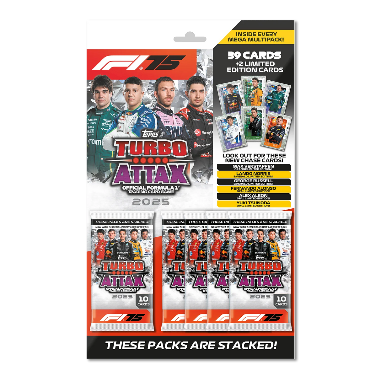 Topps Turbo Attax Formula 1® 2025 - Mega Multipack - contains 39 Turbo Attax cards plus 2 random Limited Edition cards. - Merchandise by Topps The Chelsea Gamer