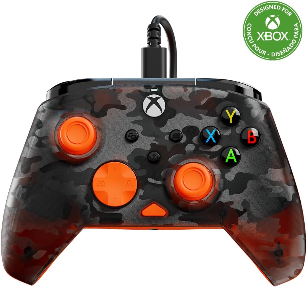 Turtle Beach - Rematch™ Core Wired Controller for Xbox & PC - Ghost Camo Black / Orange - Console Accessories by Turtle Beach The Chelsea Gamer
