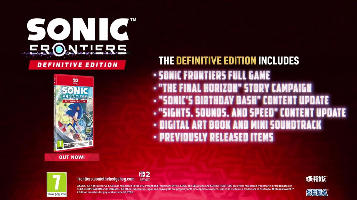 Sonic Frontiers – Definitive Edition - Nintendo Switch 2