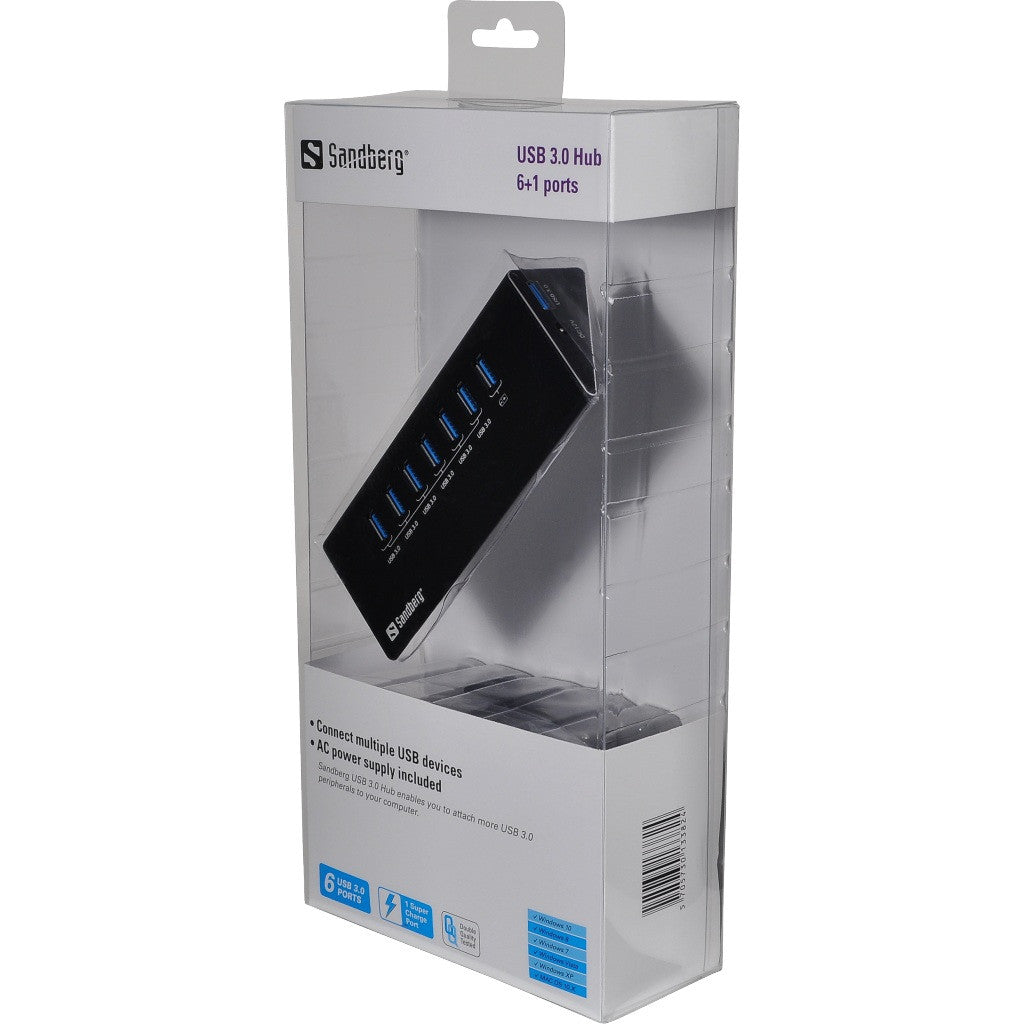 Sandberg USB 3.0 Hub 6+1 ports - Hub by Sandberg The Chelsea Gamer