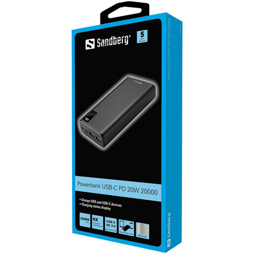 Sandberg - PowerBank USB-C PD 20W 20000 - Console Accessories by Sandberg The Chelsea Gamer