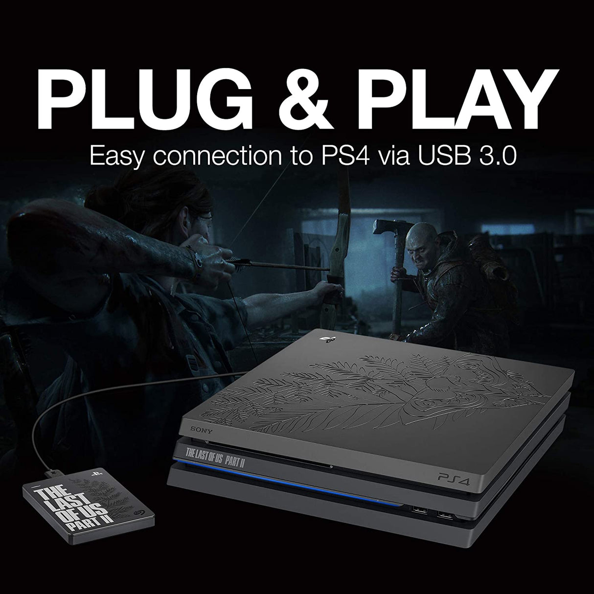 Last of Us Part II - Seagate Game Drive - Ext 2TB for PS4 - USB3 - Console Accessories by Seagate The Chelsea Gamer