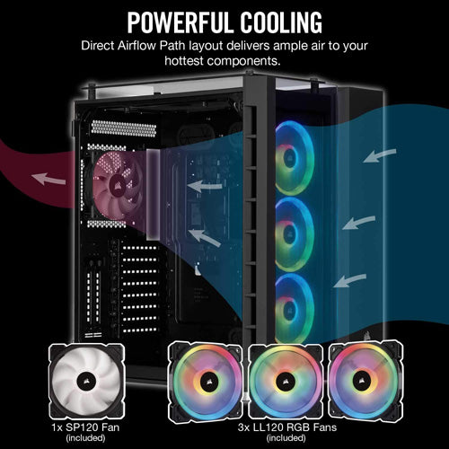 Corsair Crystal Series 680X RGB High Airflow Tempered Glass ATX Smart Gaming Case - Black - Core Components by Corsair The Chelsea Gamer