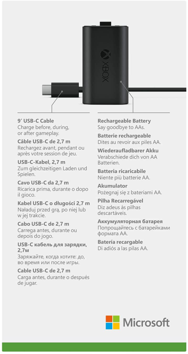 Xbox Play and Charge Kit USB - NEW - Console Accessories by Microsoft The Chelsea Gamer