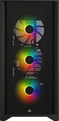 Corsair iCUE 4000X RGB Tempered Glass Mid-Tower ATX Case - Black - Core Components by Corsair The Chelsea Gamer