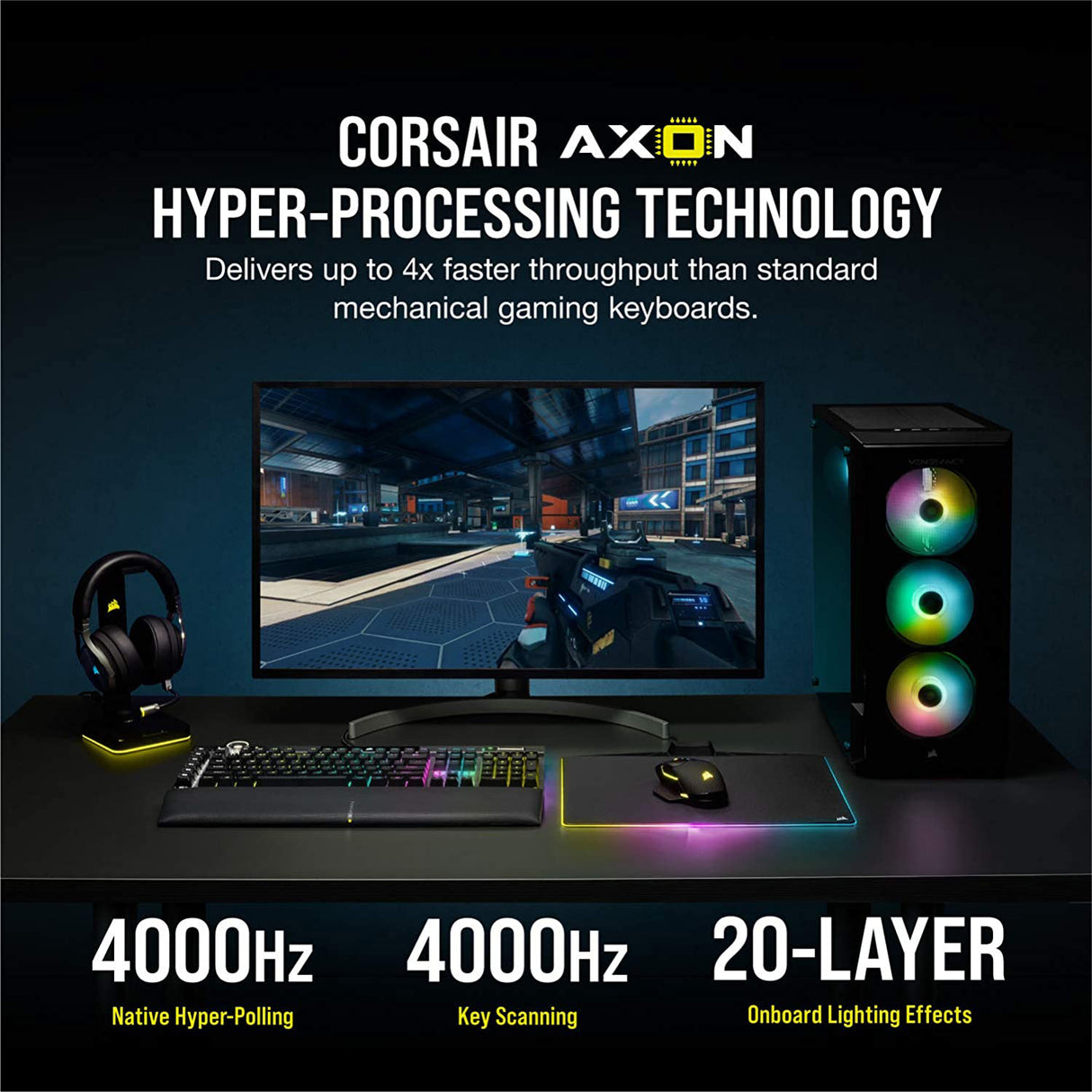 Corsair - K100 RGB Optical - Mechanical Gaming Keyboard - Black - Keyboard by Corsair The Chelsea Gamer