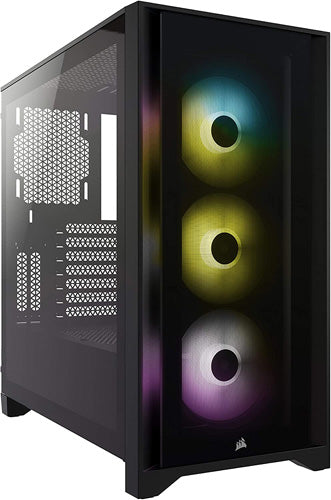 Corsair iCUE 4000X RGB Tempered Glass Mid-Tower ATX Case - Black - Core Components by Corsair The Chelsea Gamer