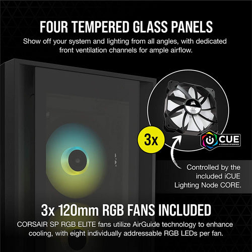 Corsair iCUE 5000X RGB Midi Tower PC Case - Black - Core Components by Corsair The Chelsea Gamer