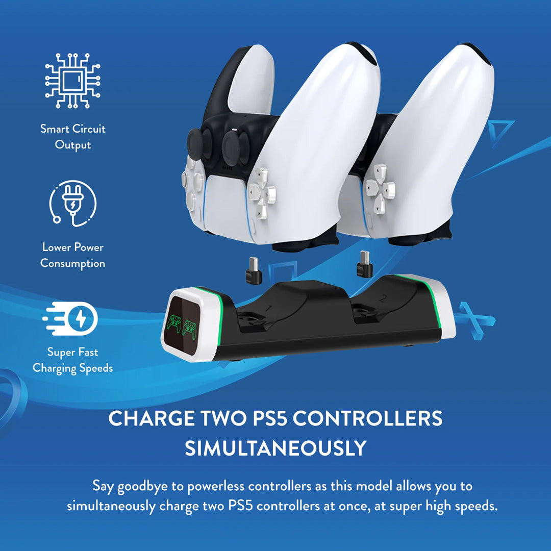 Numskull Fast Charge Twin Charging Dock - PlayStation 5 - Console Accessories by Numskull Designs The Chelsea Gamer