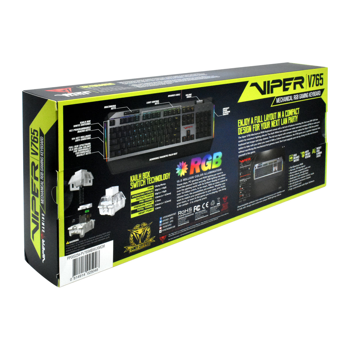 Patriot Viper V765 RGB Mechanical Gaming Keyboard - Keyboard by Patriot The Chelsea Gamer