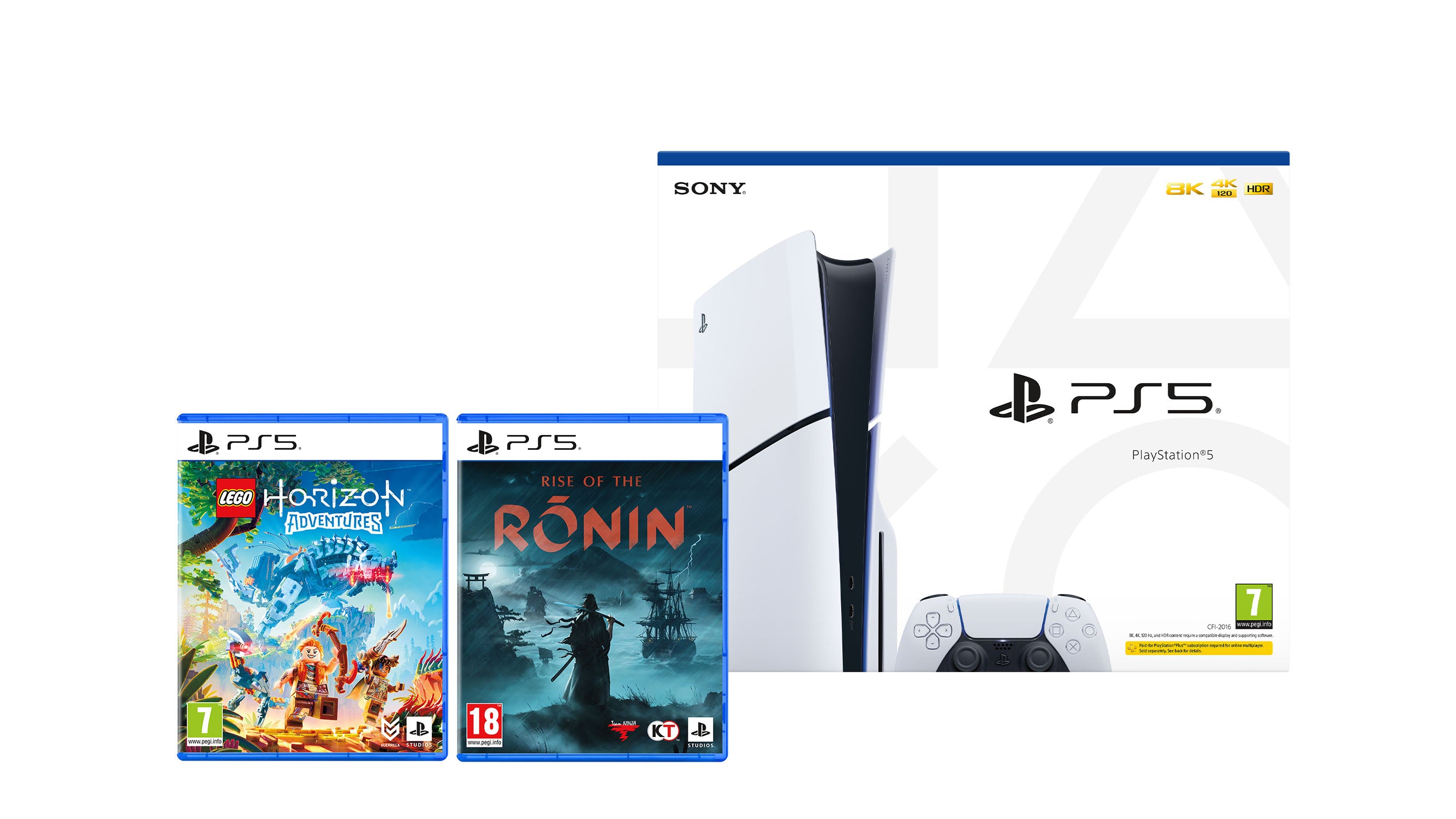 PlayStation®5 console - Rise of the Ronin & Lego Horizon Adventures Bundle (model group – slim)* Disc Edition - Console pack by Sony The Chelsea Gamer