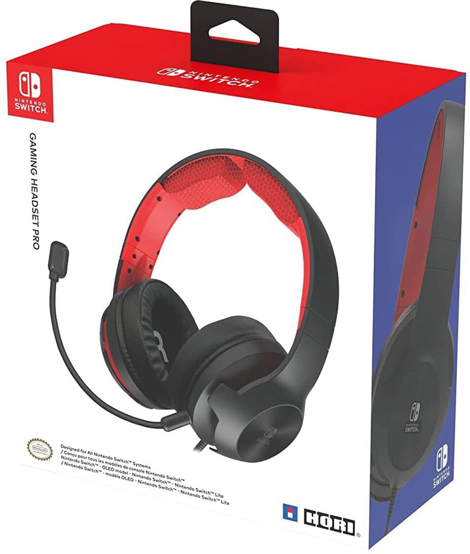 Hori - Gaming Headset Pro (Black/Red) for Nintendo Switch - Console Accessories by HORI The Chelsea Gamer