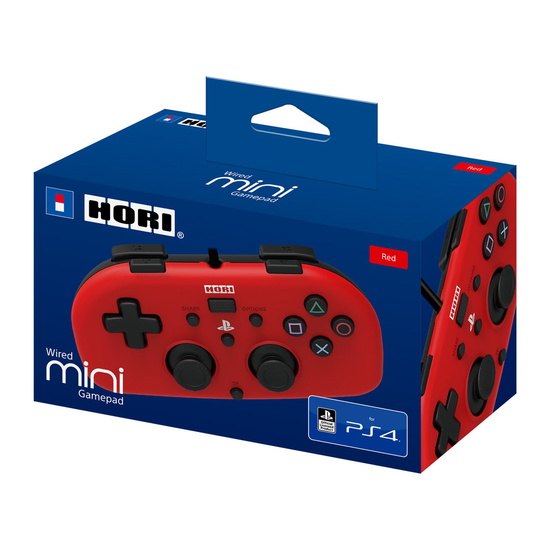 Hori - Wired Mini Gamepad (Red) for PlayStation 4 - Console Accessories by HORI The Chelsea Gamer