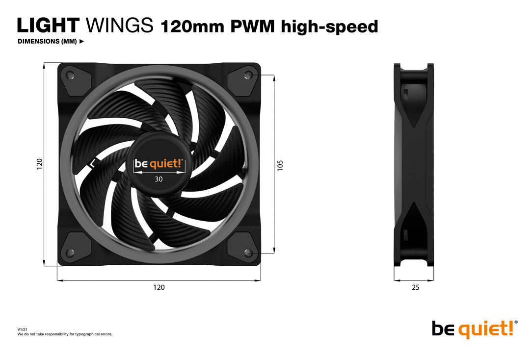 be quiet! Light Wings 120mm PWM High Speed - Fan Triple Pack - Core Components by Be Quiet The Chelsea Gamer