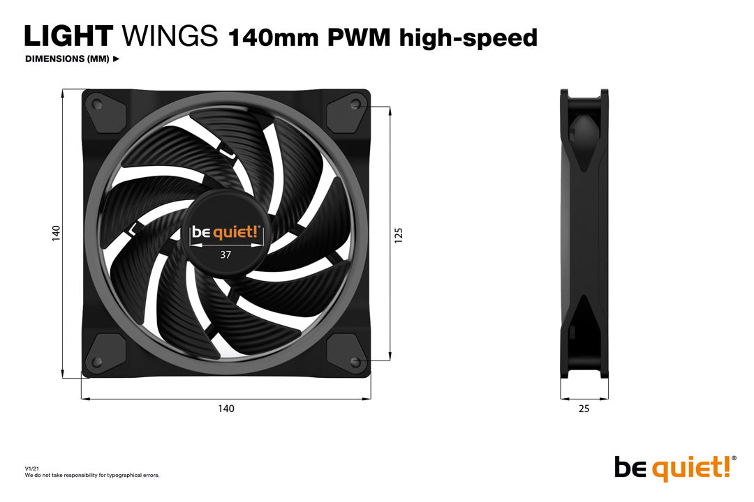 be quiet! Light Wings 140mm PWM High Speed - Fan - Core Components by Be Quiet The Chelsea Gamer
