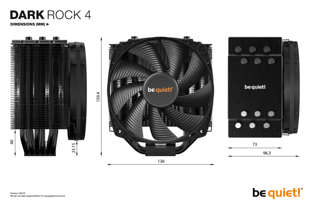 be quiet! Dark Rock 4 - Fan CPU Cooler - Core Components by Be Quiet The Chelsea Gamer