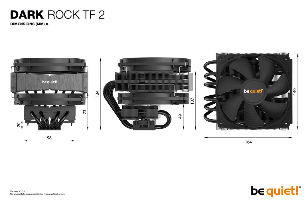 be quiet! Dark Rock TF 2 - Fan CPU Cooler - Core Components by Be Quiet The Chelsea Gamer