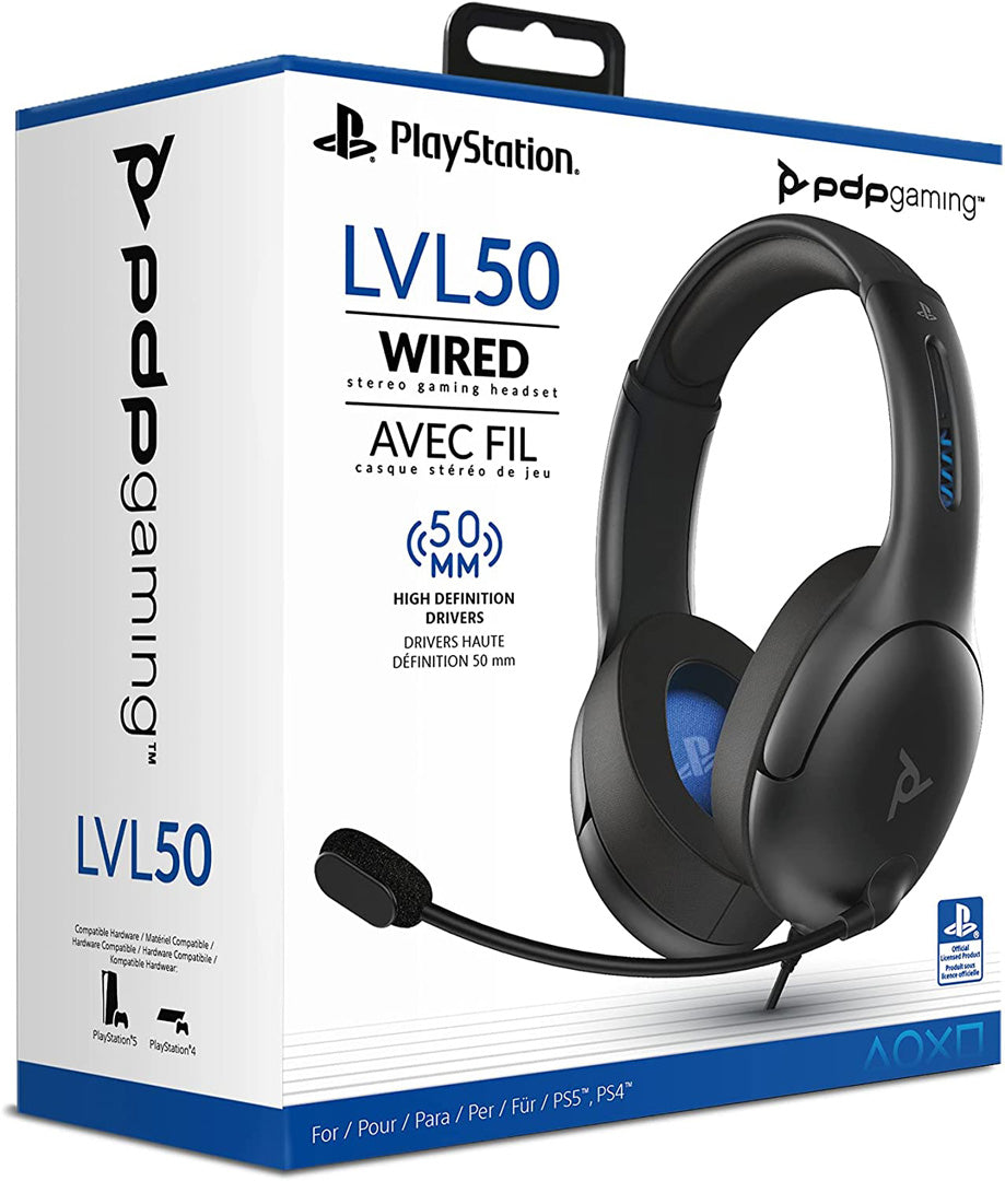 PDP - LVL50 Wired Headset - PlayStation 4/5 & PC - Black - Console Accessories by PDP The Chelsea Gamer