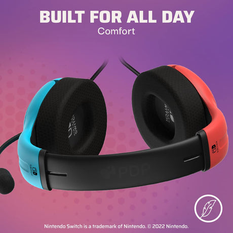 PDP - LVL40 Wired Stereo Headset for Nintendo Switch - Blue/Red - Console Accessories by PDP The Chelsea Gamer