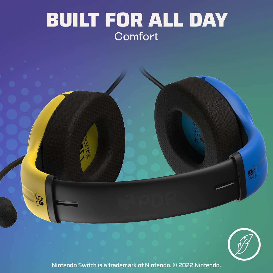 PDP - LVL40 Wired Stereo Headset for Nintendo Switch - Yellow/Blue - Console Accessories by PDP The Chelsea Gamer