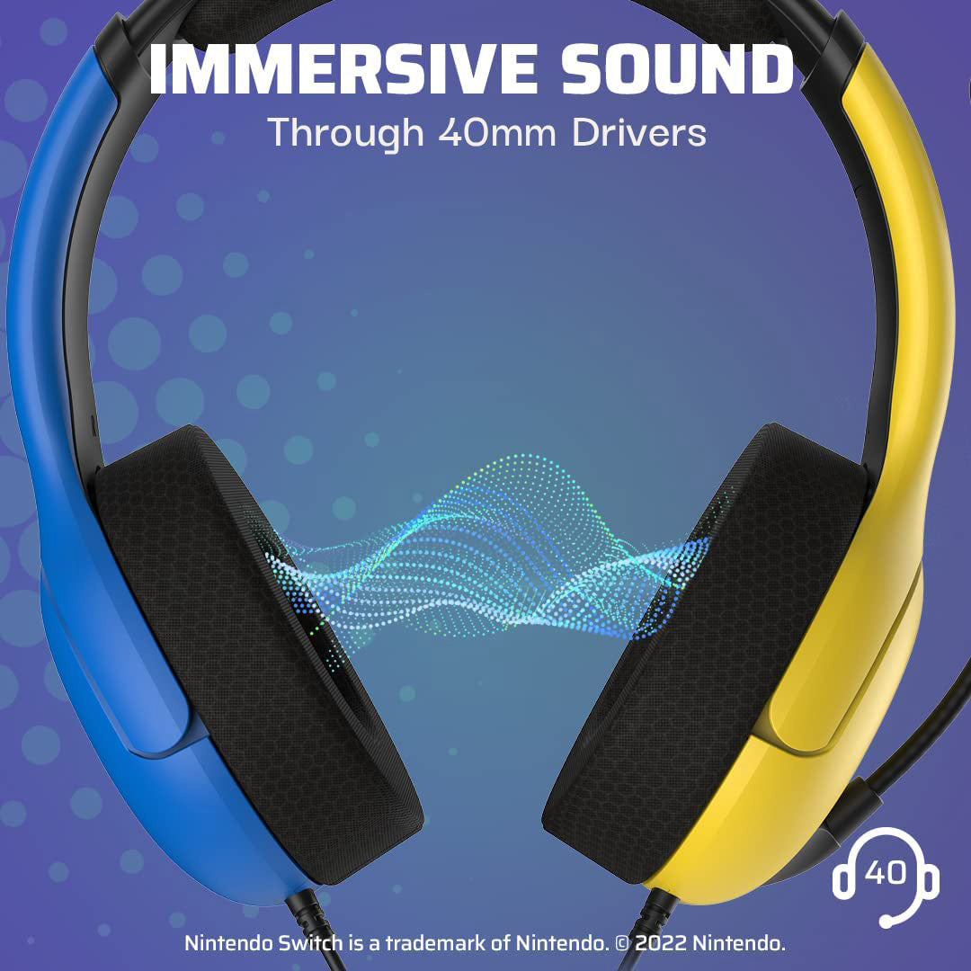 PDP - LVL40 Wired Stereo Headset for Nintendo Switch - Yellow/Blue - Console Accessories by PDP The Chelsea Gamer
