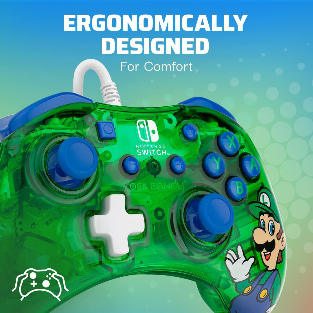 PDP - Rock Candy Wired Controller for Nintendo Switch - Luigi Lime - Console Accessories by PDP The Chelsea Gamer