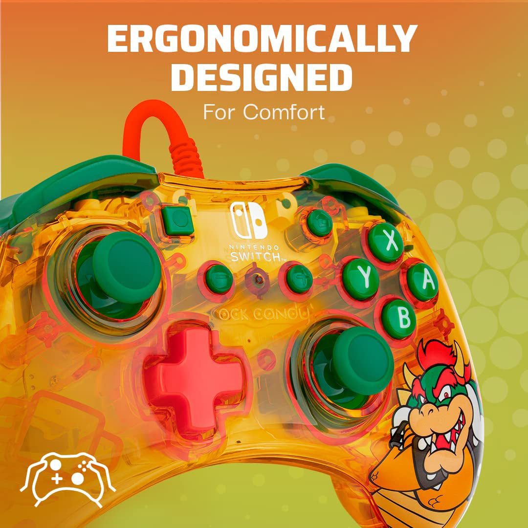PDP - Rock Candy Wired Controller for Nintendo Switch - Bowser - Console Accessories by PDP The Chelsea Gamer
