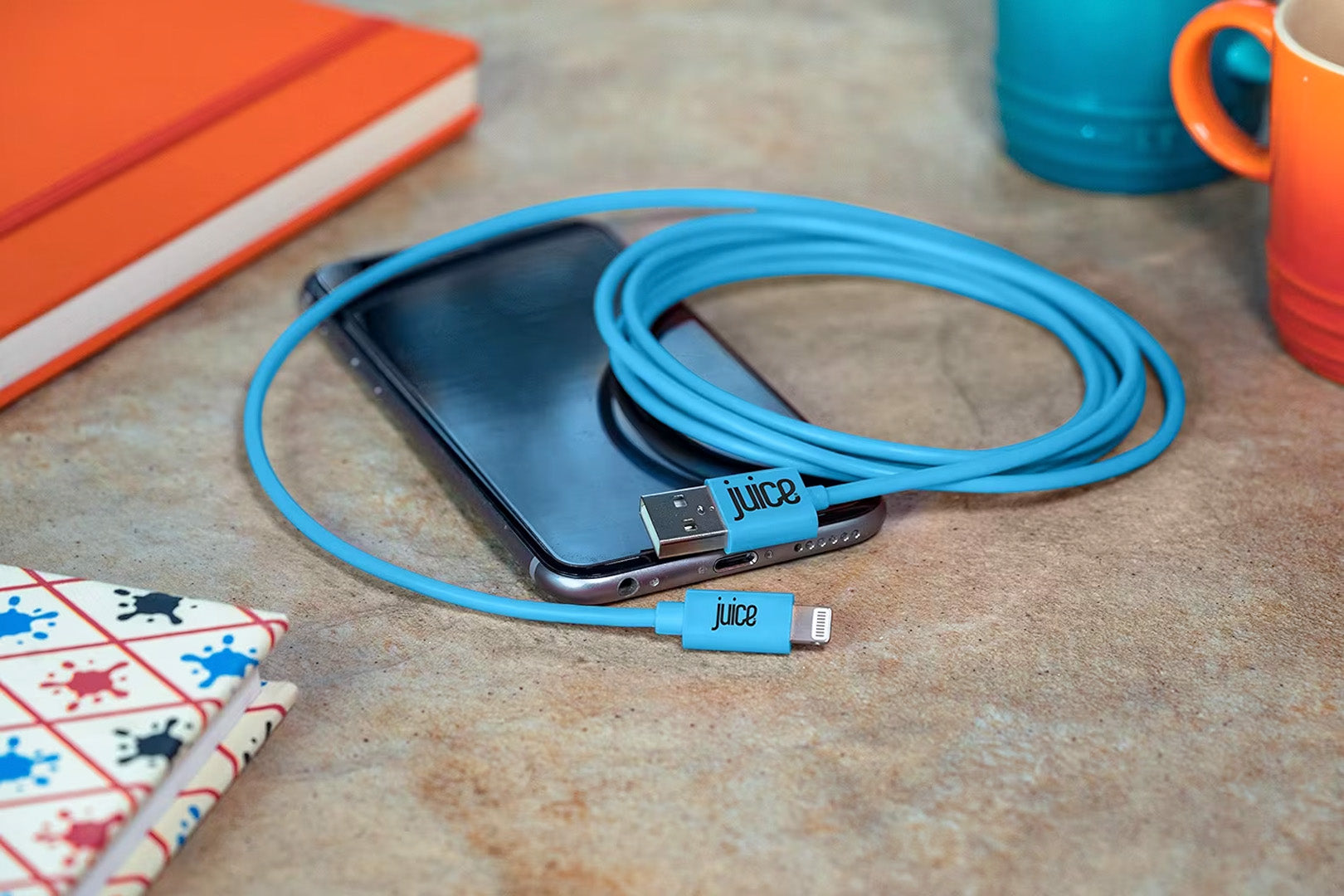 Juice ECO Apple Lightning Charging Cable 2m - Aqua - Cables by Juice The Chelsea Gamer