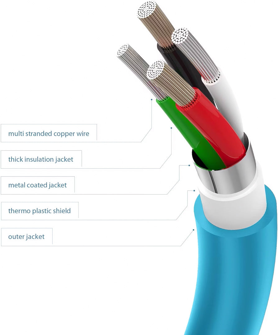 Juice ECO Apple Lightning Charging Cable 2m - Aqua - Cables by Juice The Chelsea Gamer
