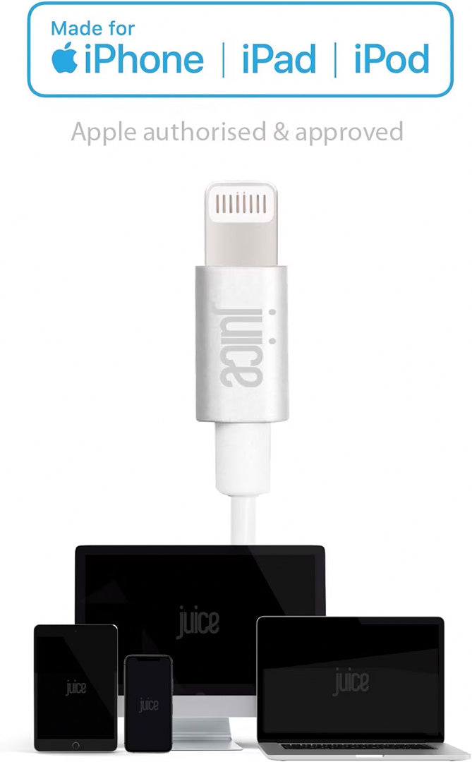 Juice ECO Apple Lightning Charging Cable 2m - Aqua - Cables by Juice The Chelsea Gamer