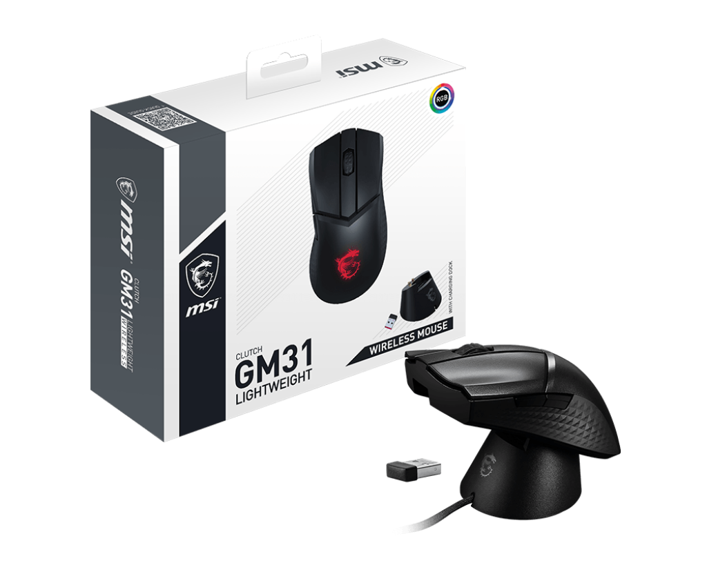 MSI Clutch GM31 Lightweight Wireless Mouse - Mice by MSI The Chelsea Gamer