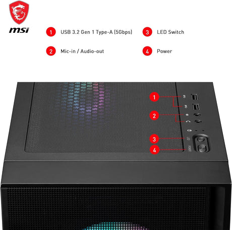 MSI MAG Force 320R Airflow - Mid-Tower PC Case - Core Components by MSI The Chelsea Gamer