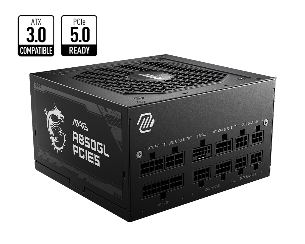 MSI MAG A850GL PCIe5 - 850W Power Supply - Core Components by MSI The Chelsea Gamer