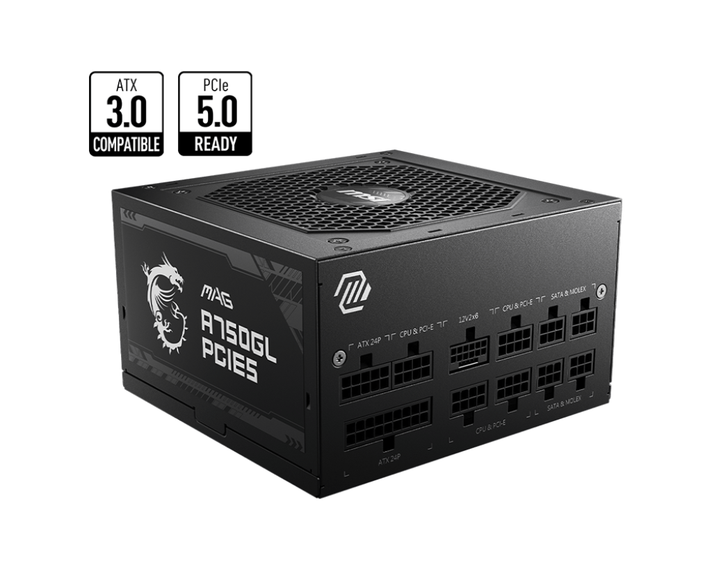 MSI MAG A750GL PCIe5 - 750W Power Supply - Core Components by MSI The Chelsea Gamer