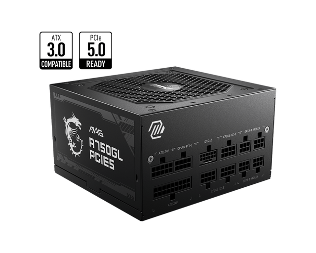 MSI MAG A750GL PCIe5 - 750W Power Supply - Core Components by MSI The Chelsea Gamer