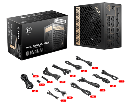MSI MEG Ai300P PCIE5 - 1300W Power Supply - Core Components by MSI The Chelsea Gamer