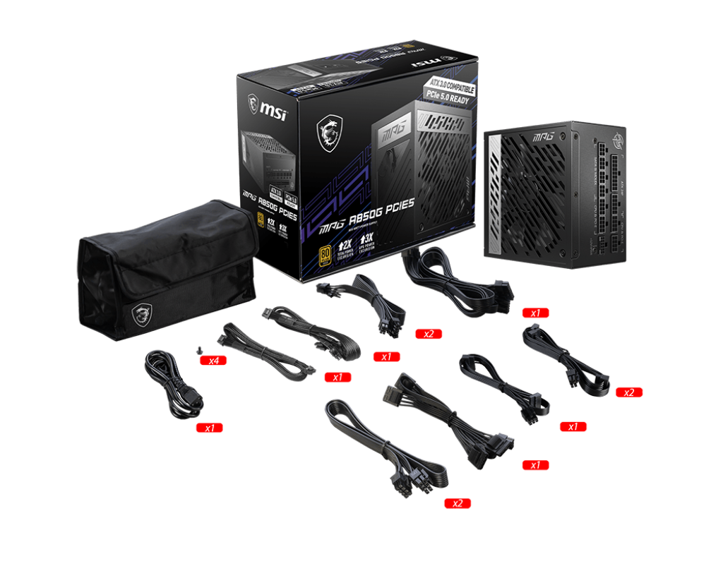 MSI MPG A850G PCIe5 - 850W Power Supply - Core Components by MSI The Chelsea Gamer