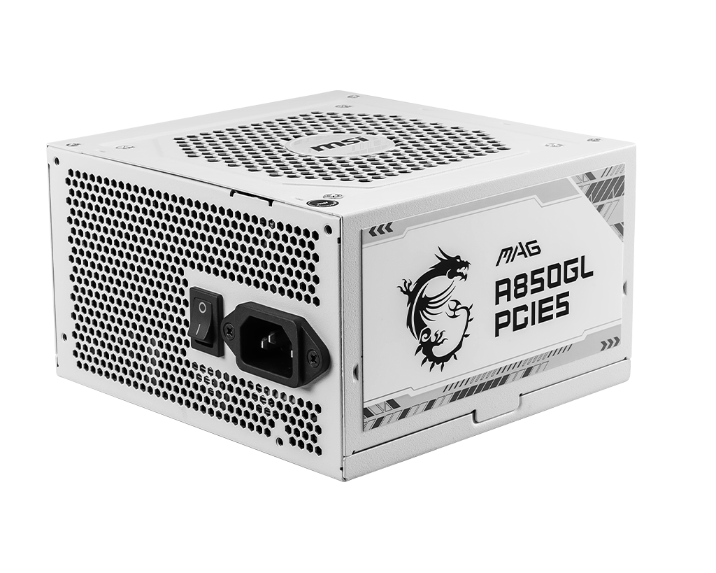 MSI MAG A850GL PCIe5 White - 850W Power Supply - Core Components by MSI The Chelsea Gamer