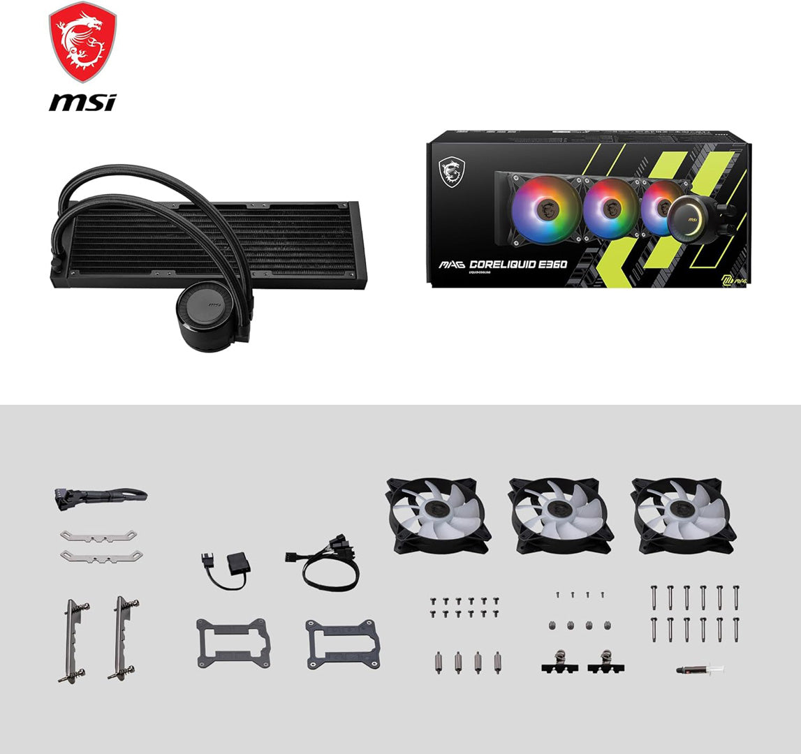 MSI MAG Coreliquid E360 - Liquid CPU Cooler - Core Components by MSI The Chelsea Gamer