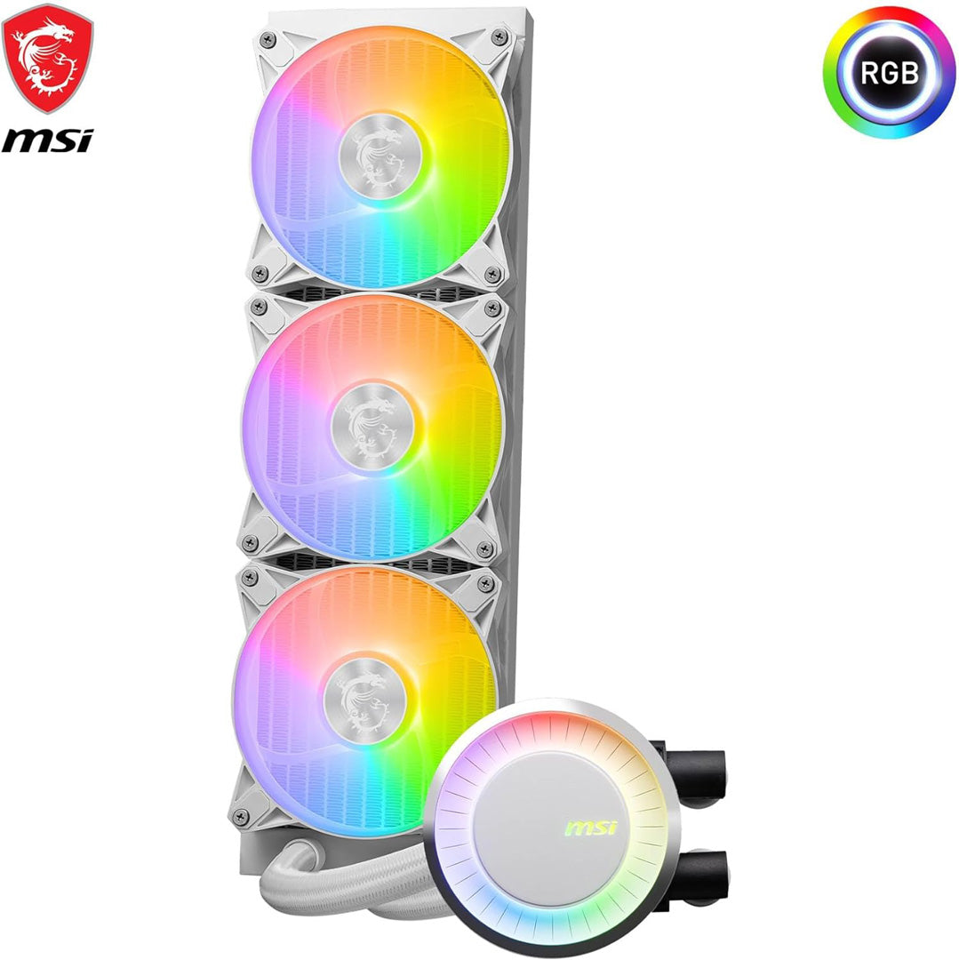 MSI MAG Coreliquid E360 White - Liquid CPU Cooler - Core Components by MSI The Chelsea Gamer