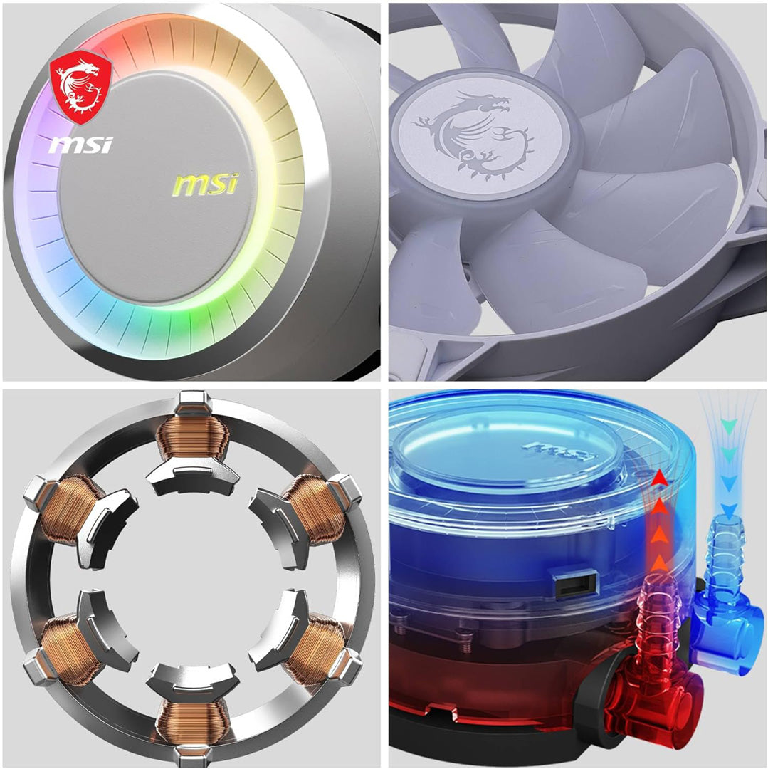 MSI MAG Coreliquid E360 White - Liquid CPU Cooler - Core Components by MSI The Chelsea Gamer