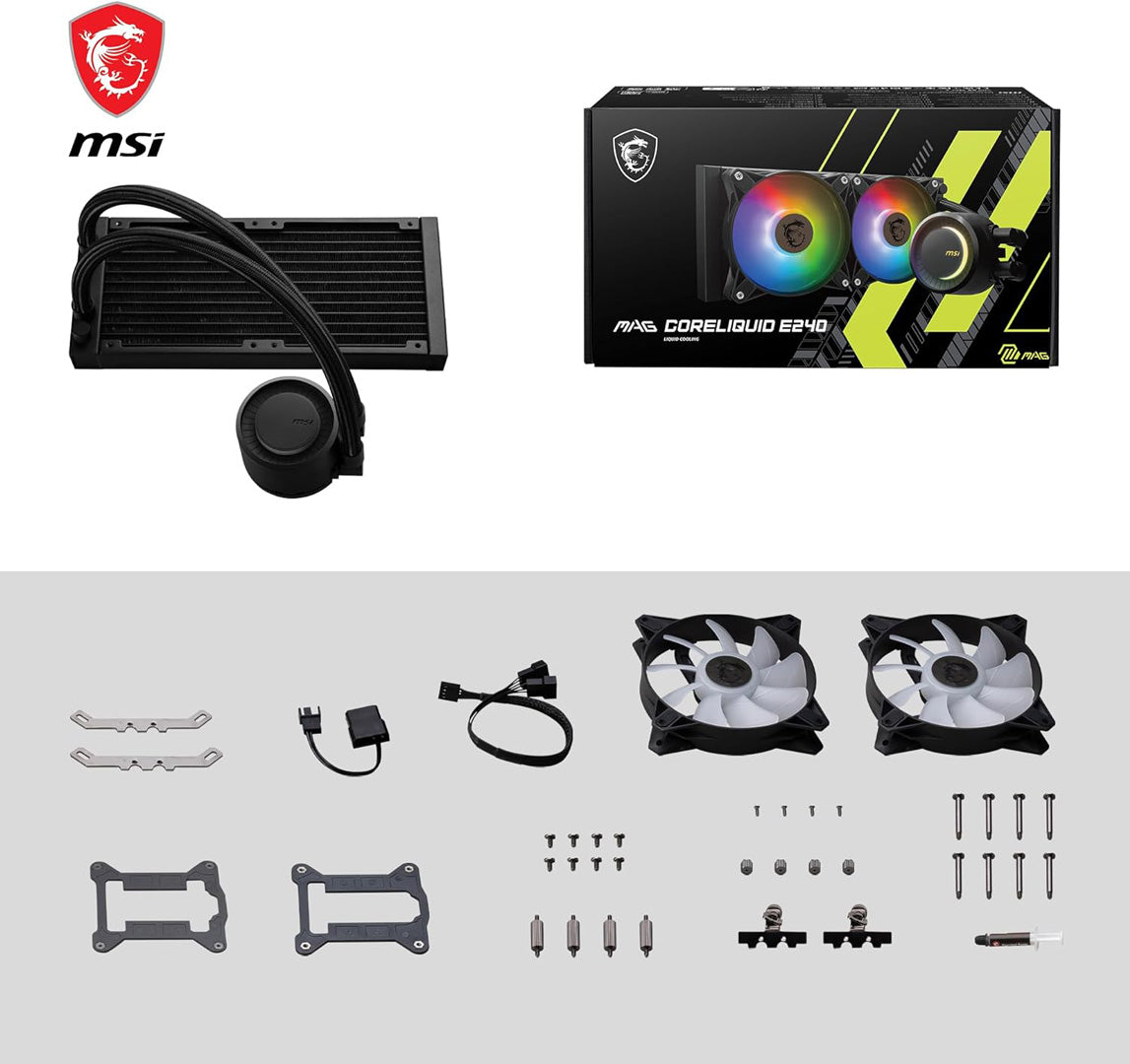 MSI MAG Coreliquid E240 - Liquid CPU Cooler - Core Components by MSI The Chelsea Gamer