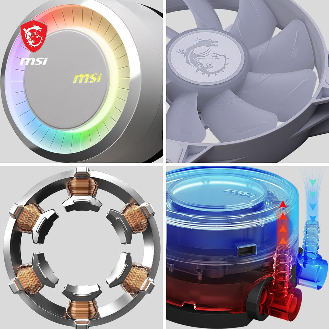 MSI MAG Coreliquid E240 White - Liquid CPU Cooler - Core Components by MSI The Chelsea Gamer