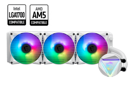 MSI MAG Core Liquid 360R V2 White - Liquid CPU Cooler - Core Components by MSI The Chelsea Gamer