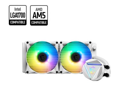 MSI MAG Coreliquid 240R V2 White - Liquid CPU Cooler - Core Components by MSI The Chelsea Gamer